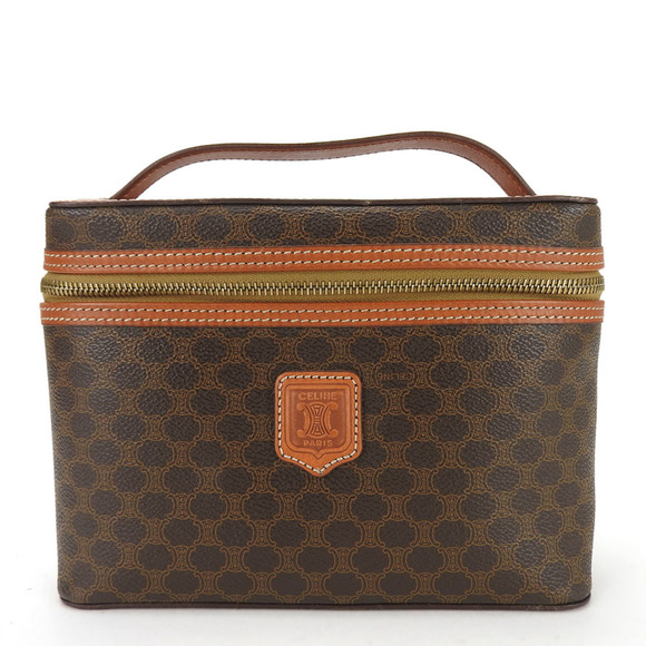 Celine handbag, macadam leather, brown, vanity bag, pouch, women's, CELINE - Picture 1 of 11